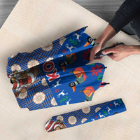 Korea Christmas Umbrella with Bear in Hanbok National Emblem and Traditional Boat Pattern Design - Wonder Print Shop