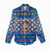 Korea Christmas Women Casual Shirt with Bear in Hanbok National Emblem and Traditional Boat Pattern Design - Wonder Print Shop