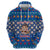 Korea Christmas Zip Hoodie with Bear in Hanbok National Emblem and Traditional Boat Pattern Design - Wonder Print Shop