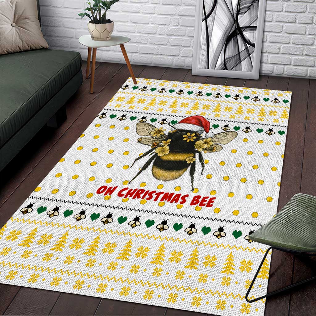 Oh Christmas Bee Bee Christmas Area Rug Xmas Holiday Patterns - Wonder Print Shop
