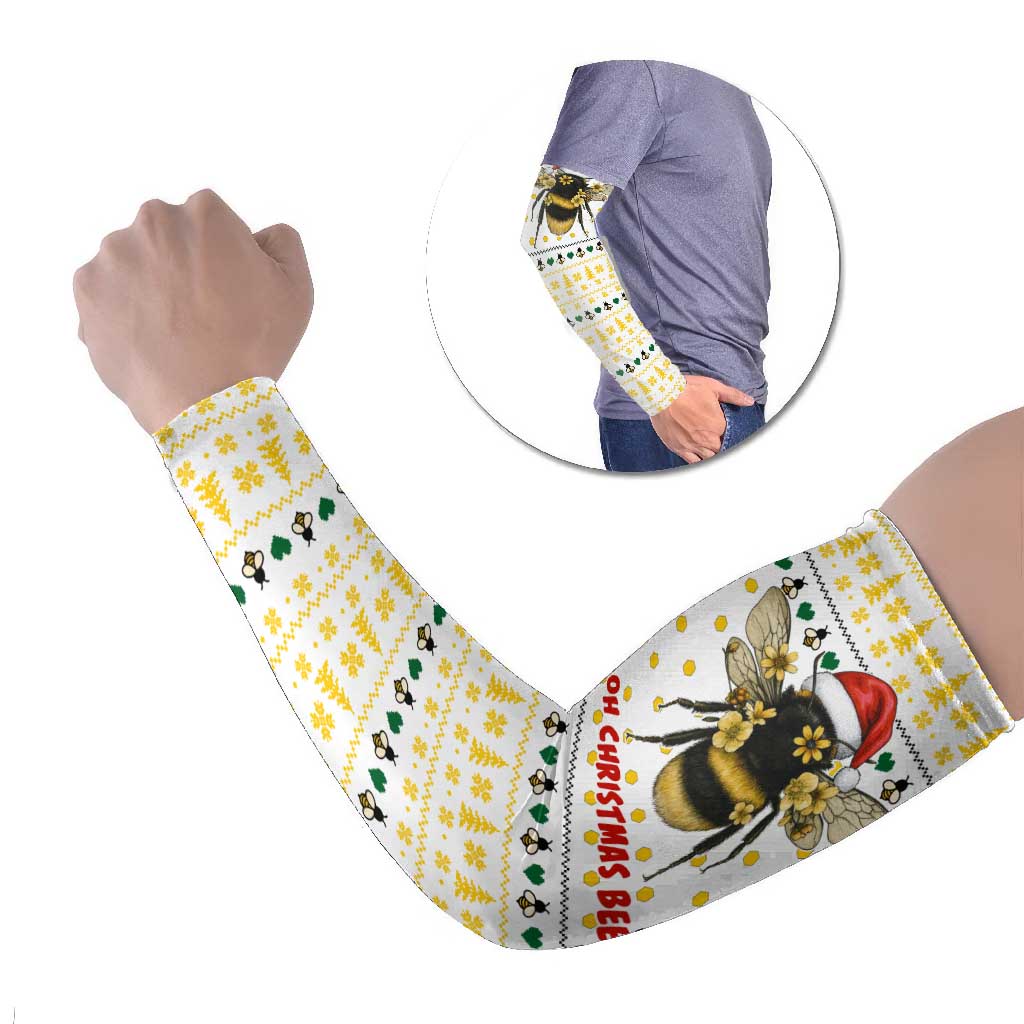 Oh Christmas Bee Bee Christmas Arm Sleeves Xmas Holiday Patterns - Wonder Print Shop