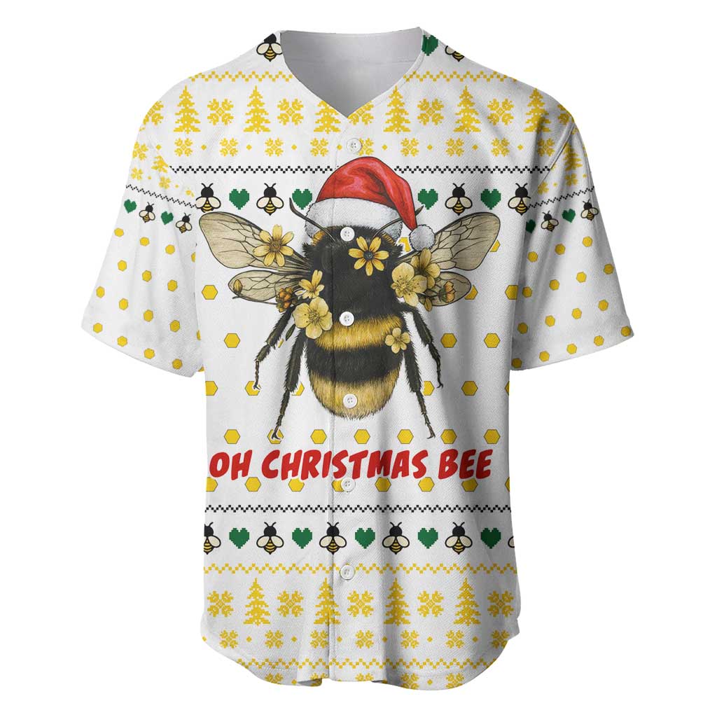 Oh Christmas Bee Bee Christmas Baseball Jersey Xmas Holiday Patterns - Wonder Print Shop
