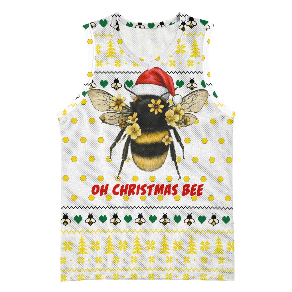 Oh Christmas Bee Bee Christmas Basketball Jersey Xmas Holiday Patterns - Wonder Print Shop