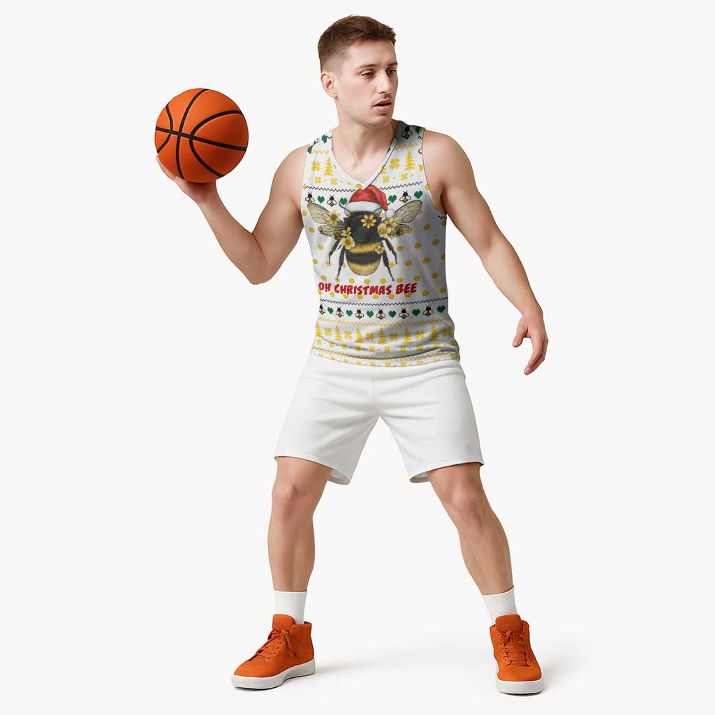 Oh Christmas Bee Bee Christmas Basketball Jersey Xmas Holiday Patterns - Wonder Print Shop