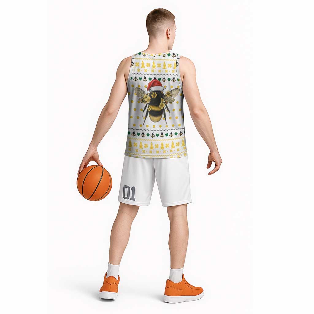 Oh Christmas Bee Bee Christmas Basketball Jersey Xmas Holiday Patterns - Wonder Print Shop
