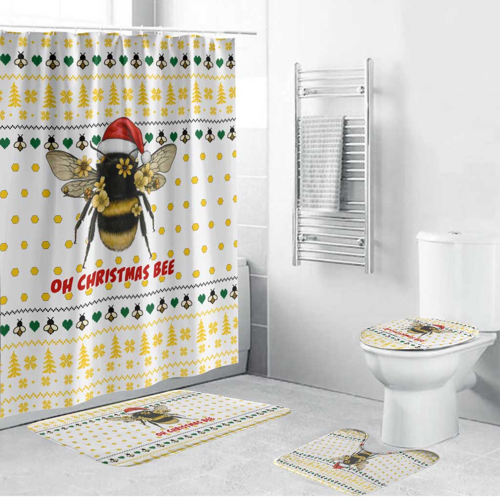 Oh Christmas Bee Bee Christmas Bathroom Set Xmas Holiday Patterns - Wonder Print Shop