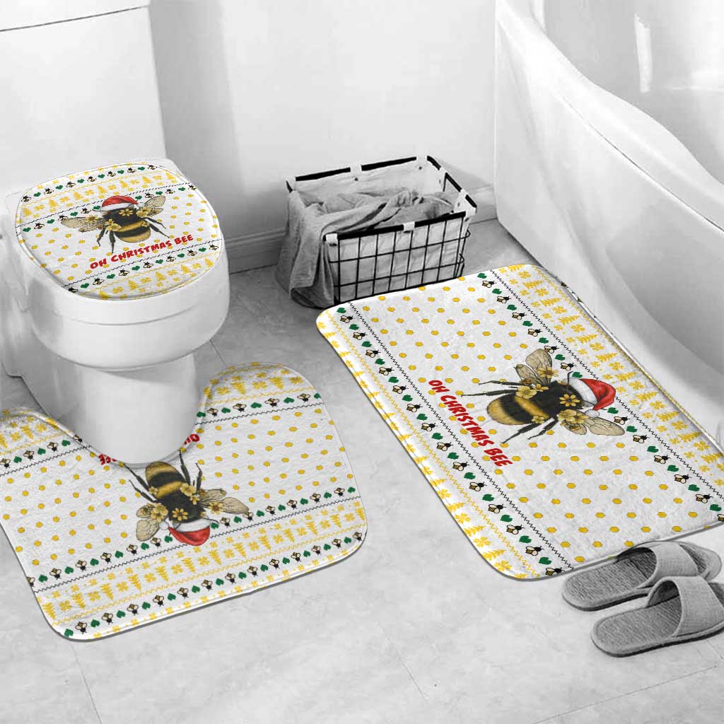 Oh Christmas Bee Bee Christmas Bathroom Set Xmas Holiday Patterns - Wonder Print Shop