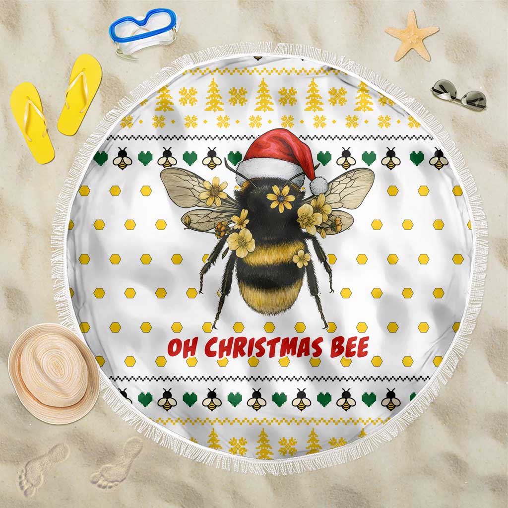 Oh Christmas Bee Bee Christmas Beach Blanket Xmas Holiday Patterns - Wonder Print Shop
