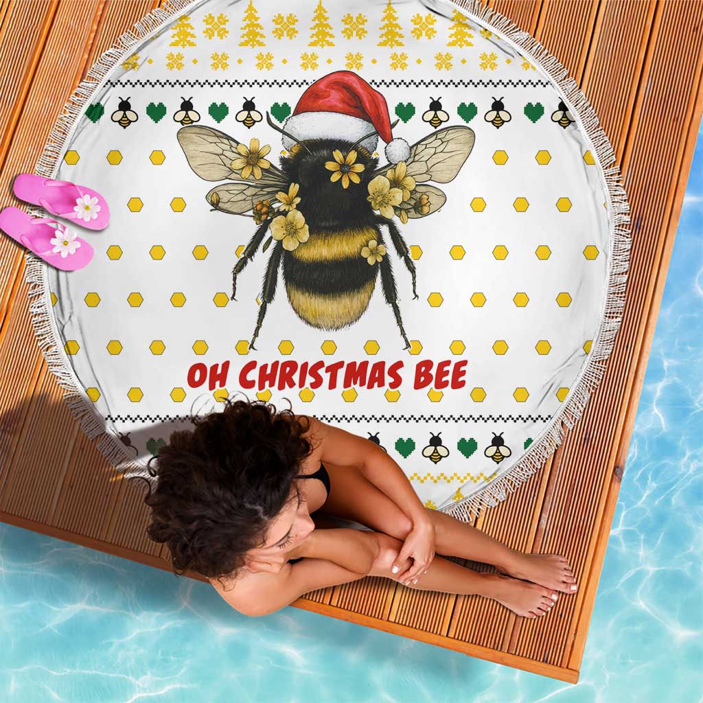Oh Christmas Bee Bee Christmas Beach Blanket Xmas Holiday Patterns - Wonder Print Shop
