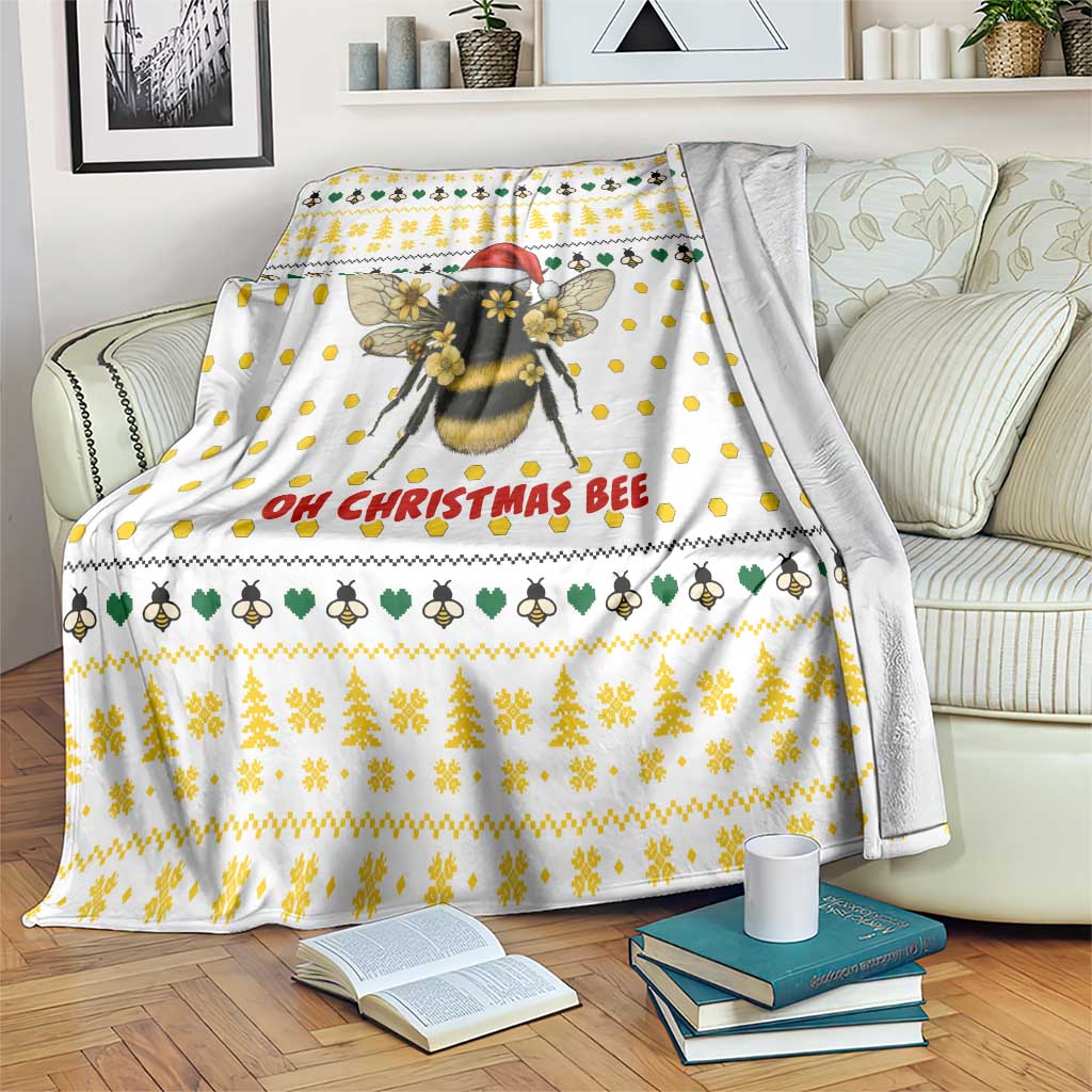Oh Christmas Bee Bee Christmas Blanket Xmas Holiday Patterns - Wonder Print Shop