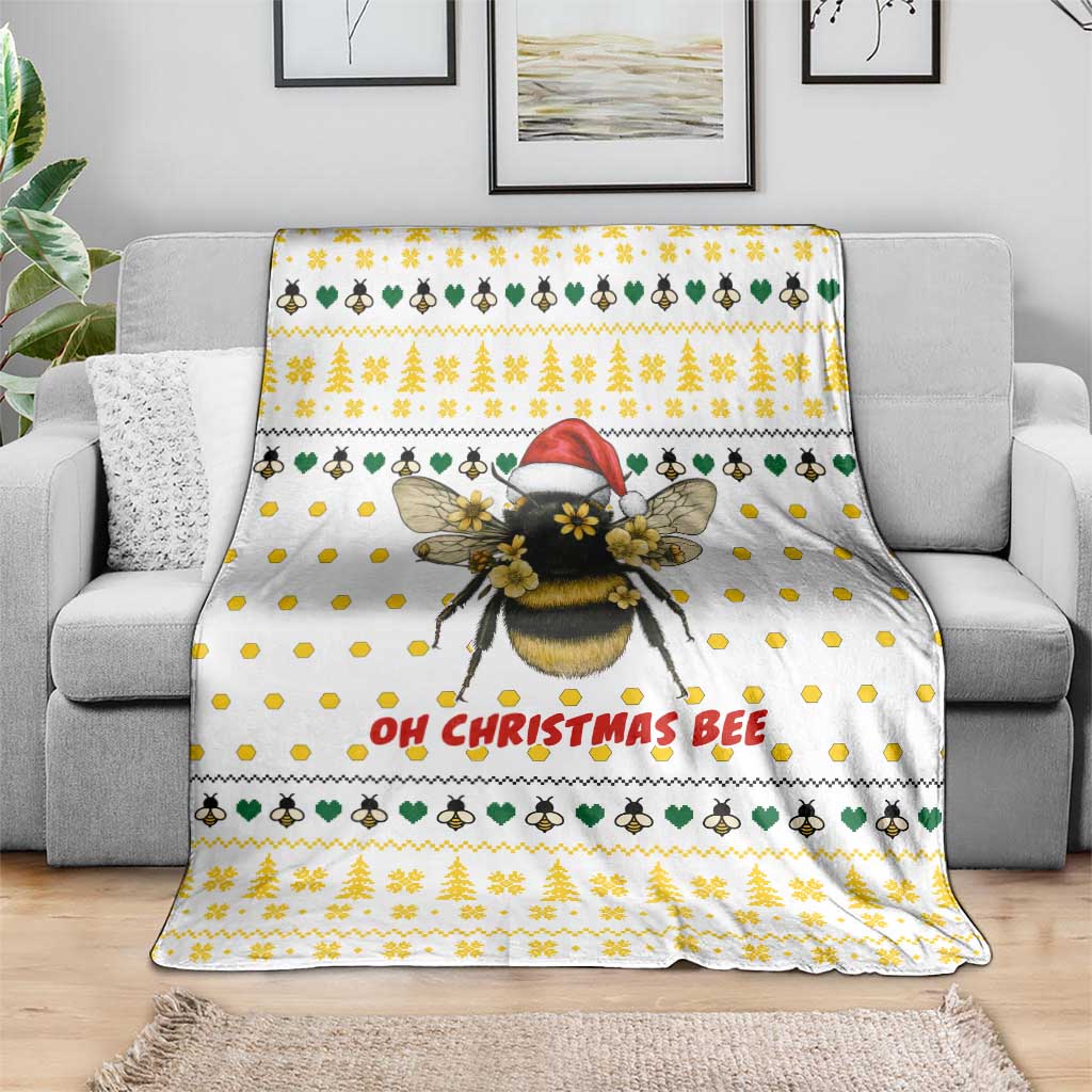Oh Christmas Bee Bee Christmas Blanket Xmas Holiday Patterns - Wonder Print Shop