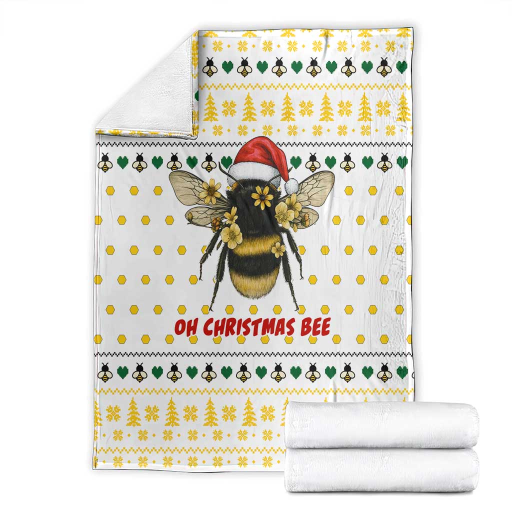 Oh Christmas Bee Bee Christmas Blanket Xmas Holiday Patterns - Wonder Print Shop