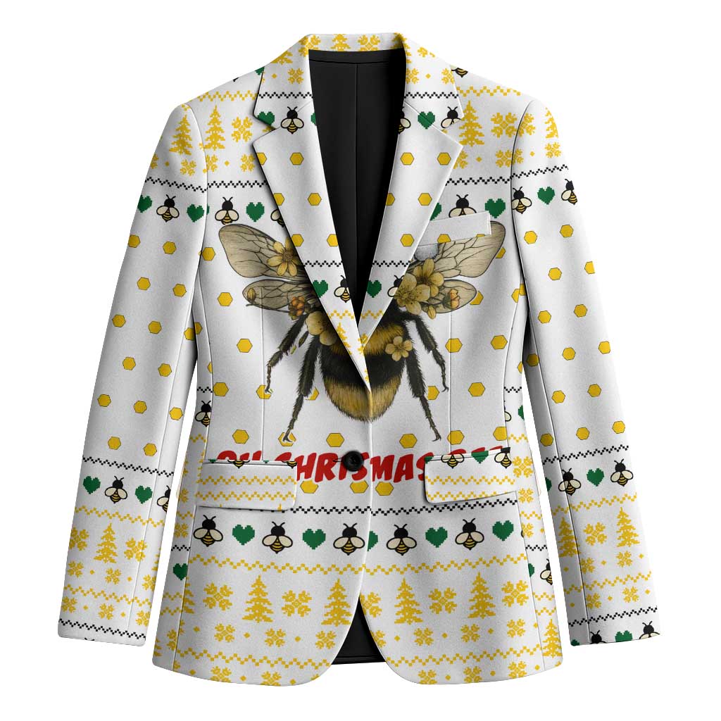 Oh Christmas Bee Bee Christmas Blazer Xmas Holiday Patterns - Wonder Print Shop