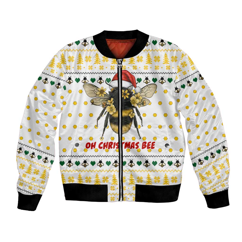 Oh Christmas Bee Bee Christmas Bomber Jacket Xmas Holiday Patterns - Wonder Print Shop
