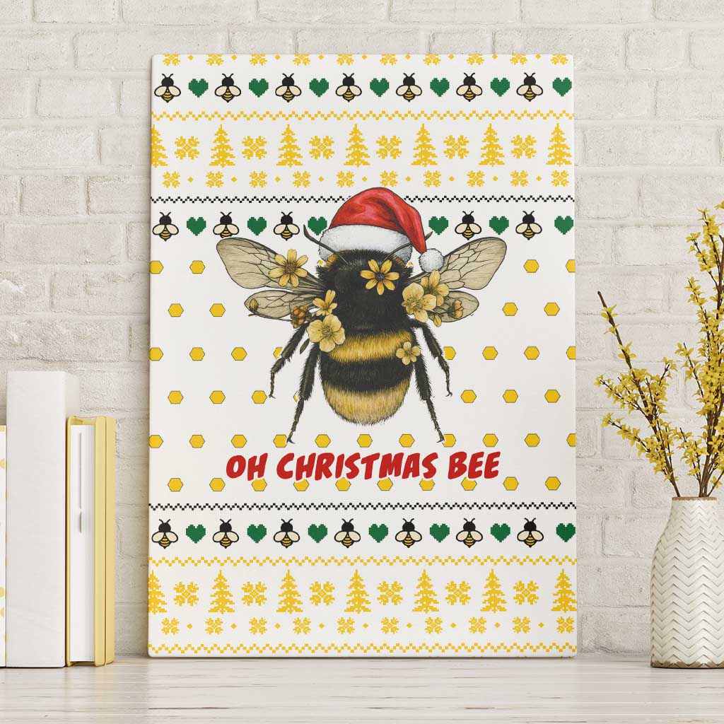 Oh Christmas Bee Bee Christmas Canvas Wall Art Xmas Holiday Patterns - Wonder Print Shop