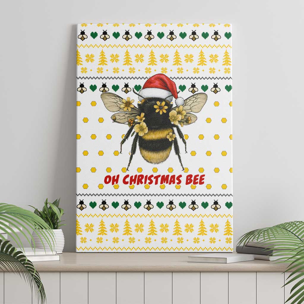 Oh Christmas Bee Bee Christmas Canvas Wall Art Xmas Holiday Patterns - Wonder Print Shop