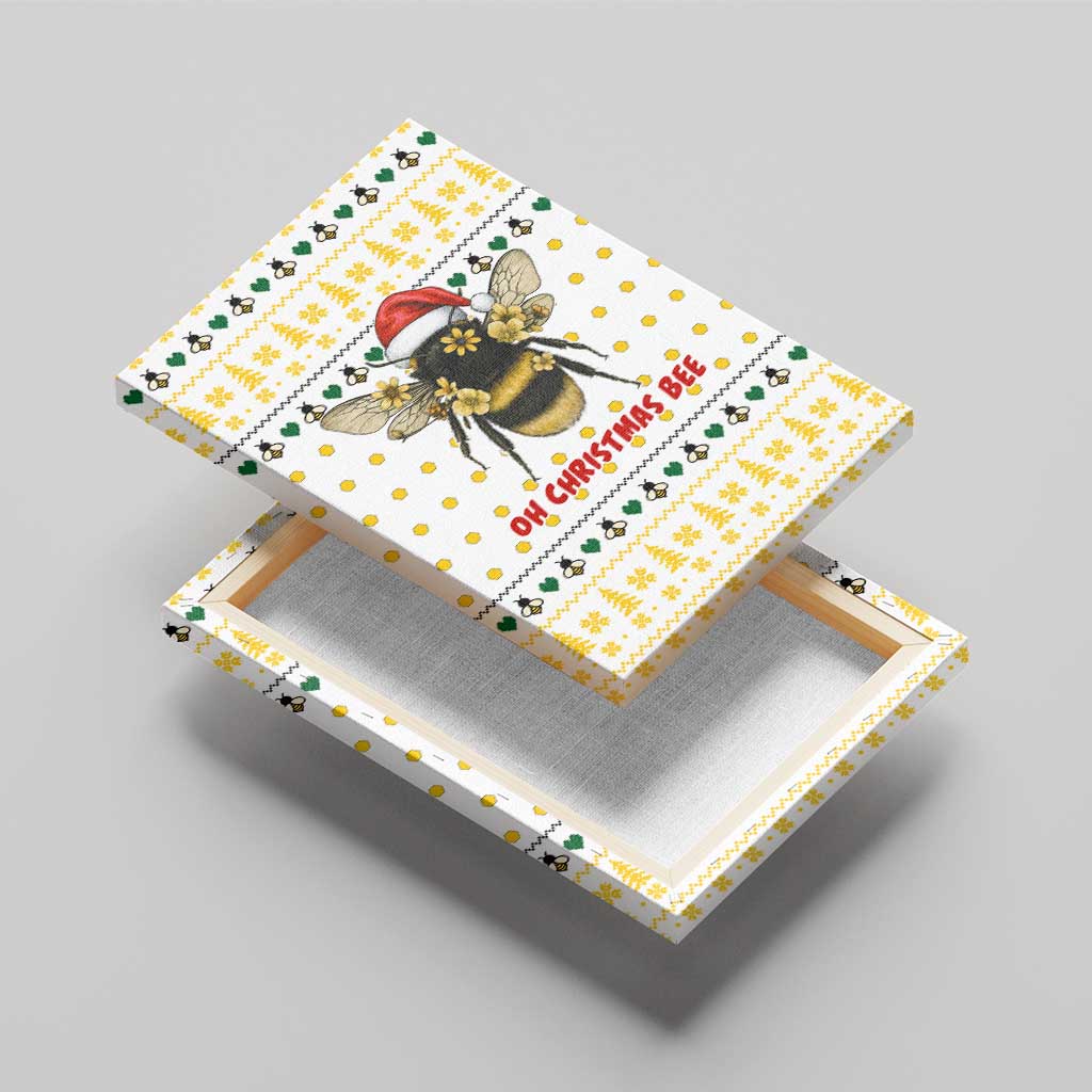 Oh Christmas Bee Bee Christmas Canvas Wall Art Xmas Holiday Patterns - Wonder Print Shop