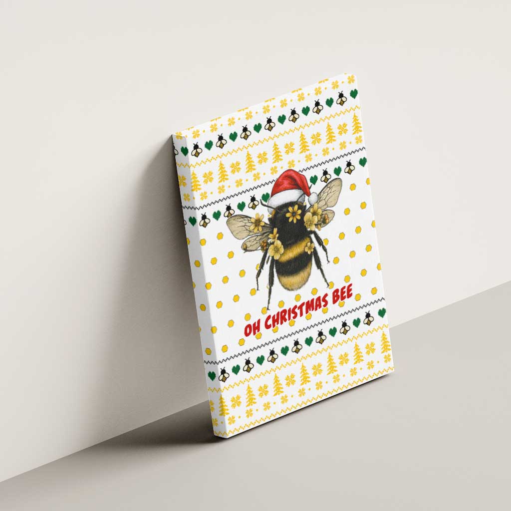 Oh Christmas Bee Bee Christmas Canvas Wall Art Xmas Holiday Patterns - Wonder Print Shop