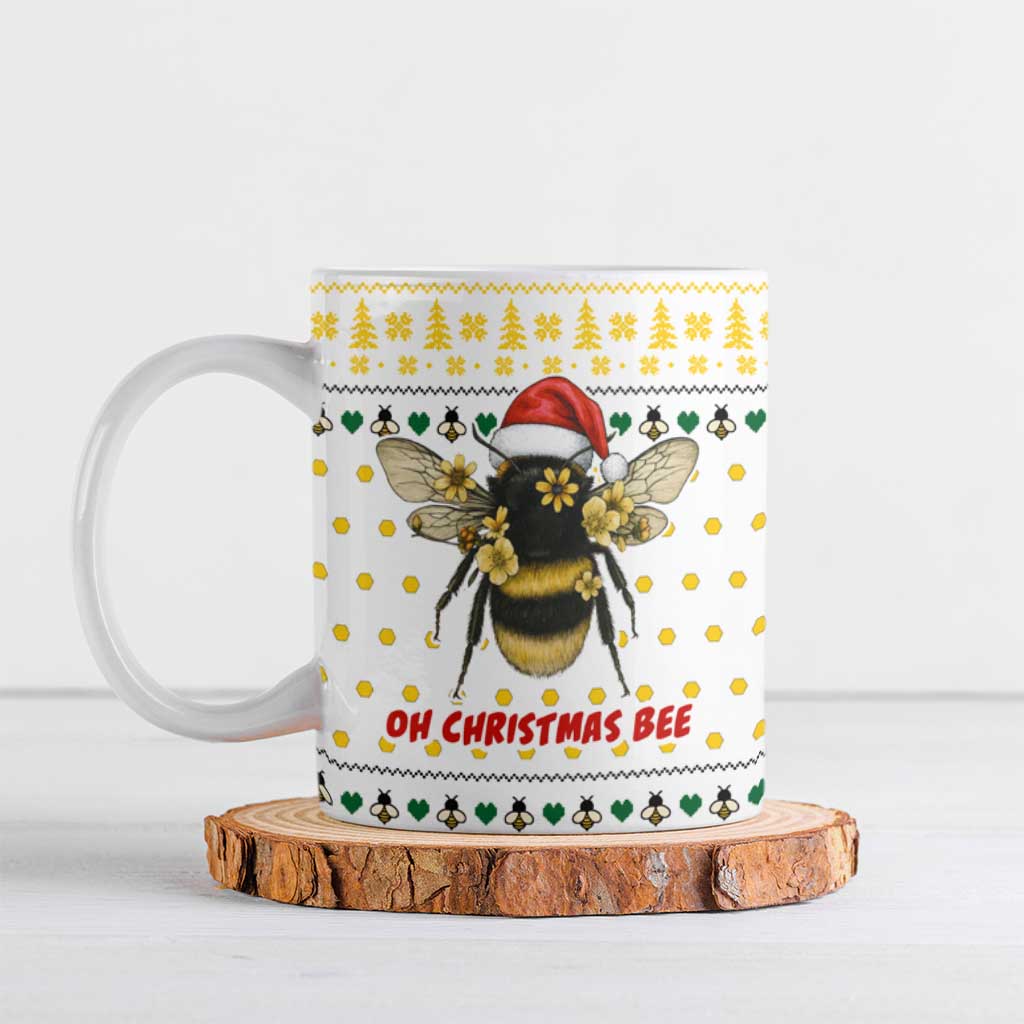 Oh Christmas Bee Bee Christmas Ceramic Mug Xmas Holiday Patterns - Wonder Print Shop