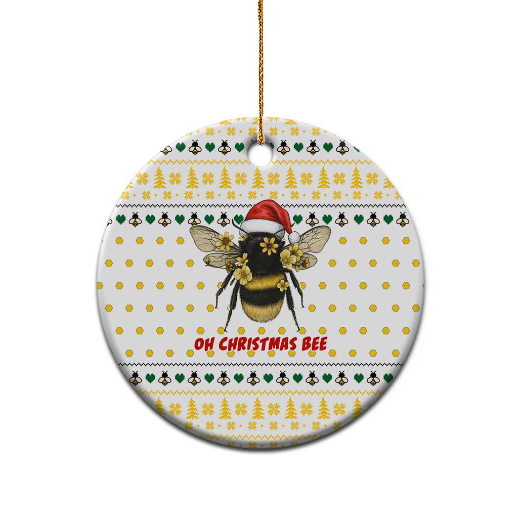 Oh Christmas Bee Bee Christmas Ceramic Ornament Xmas Holiday Patterns - Wonder Print Shop