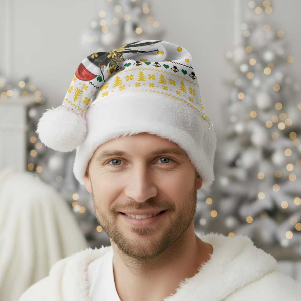 Oh Christmas Bee Bee Christmas Santa Hat Xmas Holiday Patterns - Wonder Print Shop