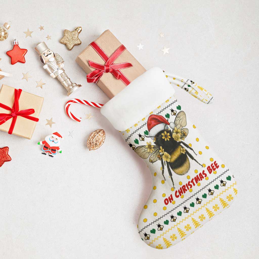 Oh Christmas Bee Bee Christmas Stocking Xmas Holiday Patterns - Wonder Print Shop