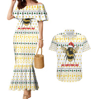 Oh Christmas Bee Bee Christmas Couples Matching Mermaid Dress and Hawaiian Shirt Xmas Holiday Patterns - Wonder Print Shop