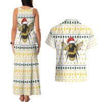 Oh Christmas Bee Bee Christmas Couples Matching Tank Maxi Dress and Hawaiian Shirt Xmas Holiday Patterns - Wonder Print Shop