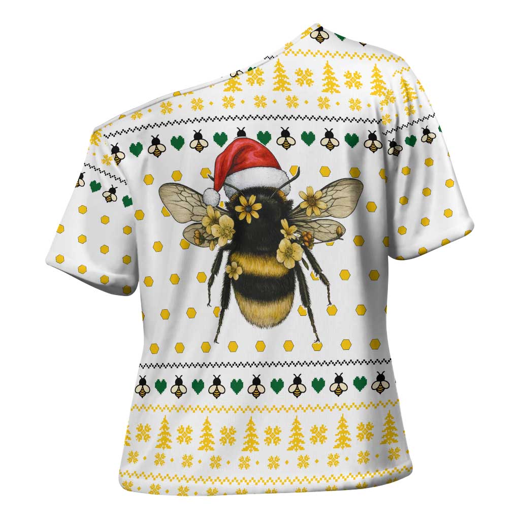 Oh Christmas Bee Bee Christmas Cross Shoulder Shirt Xmas Holiday Patterns - Wonder Print Shop