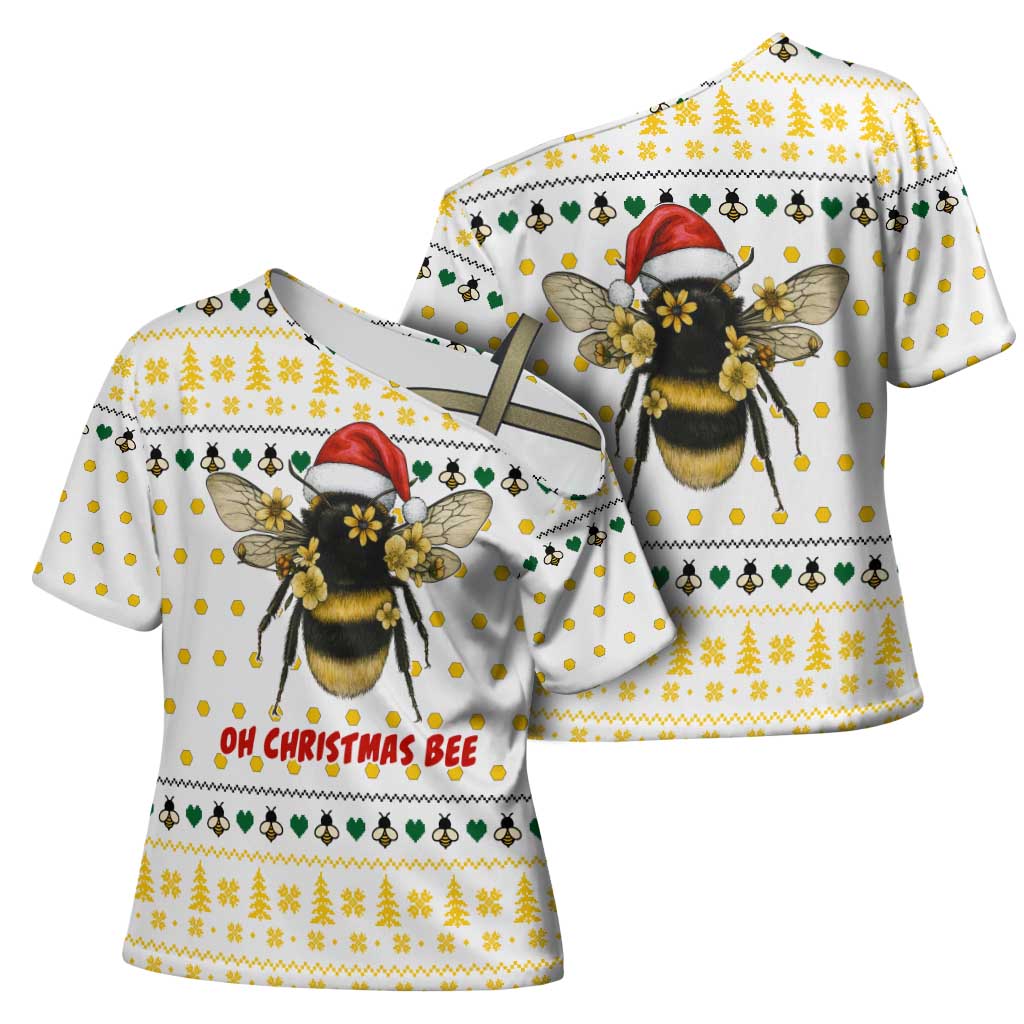 Oh Christmas Bee Bee Christmas Cross Shoulder Shirt Xmas Holiday Patterns - Wonder Print Shop