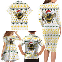 Oh Christmas Bee Bee Christmas Family Matching Long Sleeve Bodycon Dress and Hawaiian Shirt Xmas Holiday Patterns - Wonder Print Shop