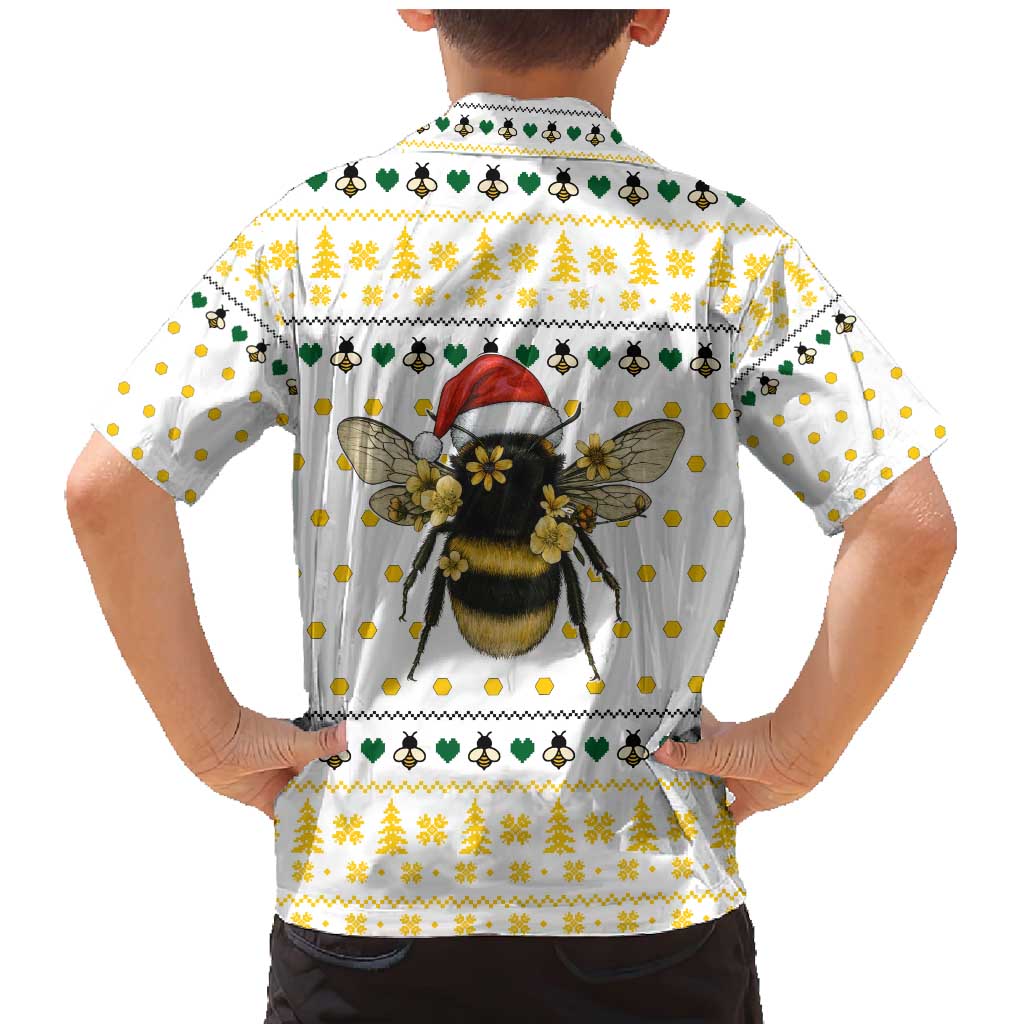 Oh Christmas Bee Bee Christmas Family Matching Mermaid Dress and Hawaiian Shirt Xmas Holiday Patterns - Wonder Print Shop