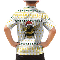 Oh Christmas Bee Bee Christmas Family Matching Mermaid Dress and Hawaiian Shirt Xmas Holiday Patterns - Wonder Print Shop