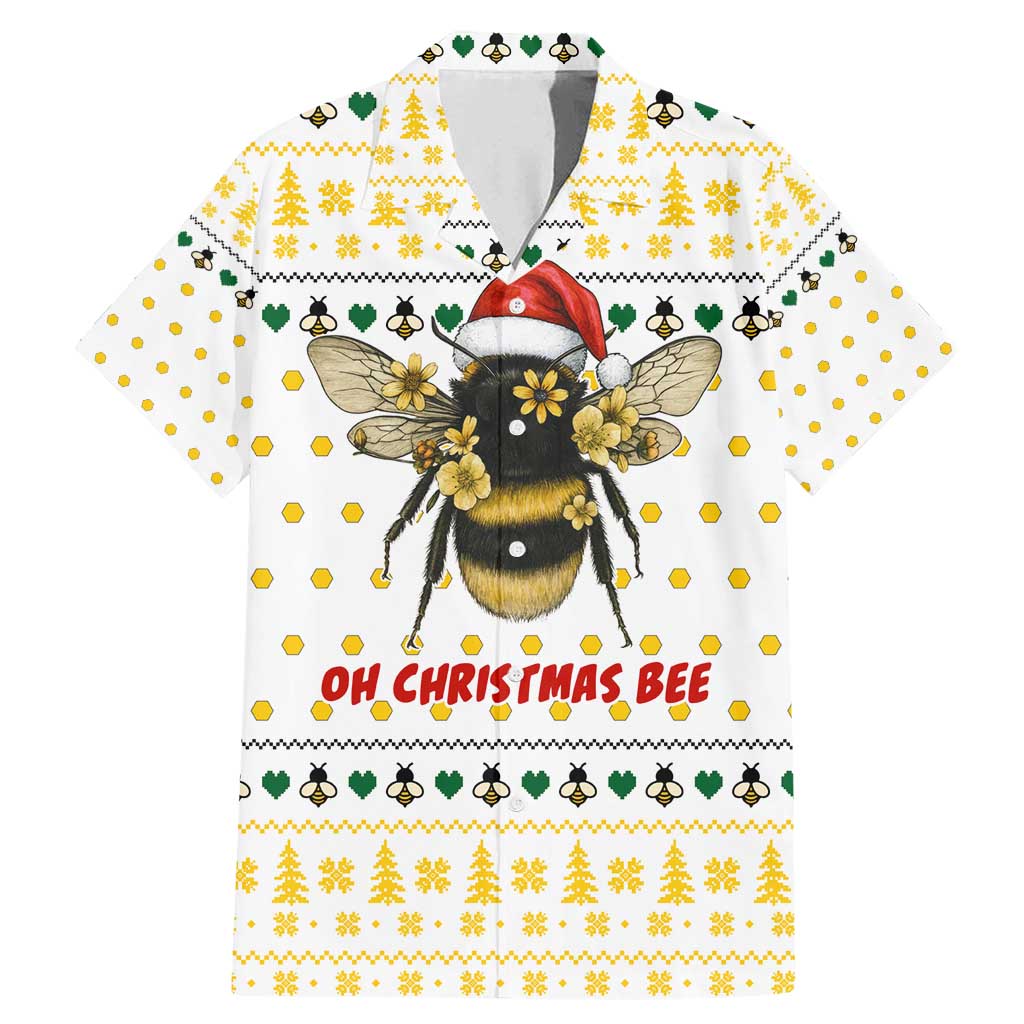 Oh Christmas Bee Bee Christmas Family Matching Mermaid Dress and Hawaiian Shirt Xmas Holiday Patterns - Wonder Print Shop