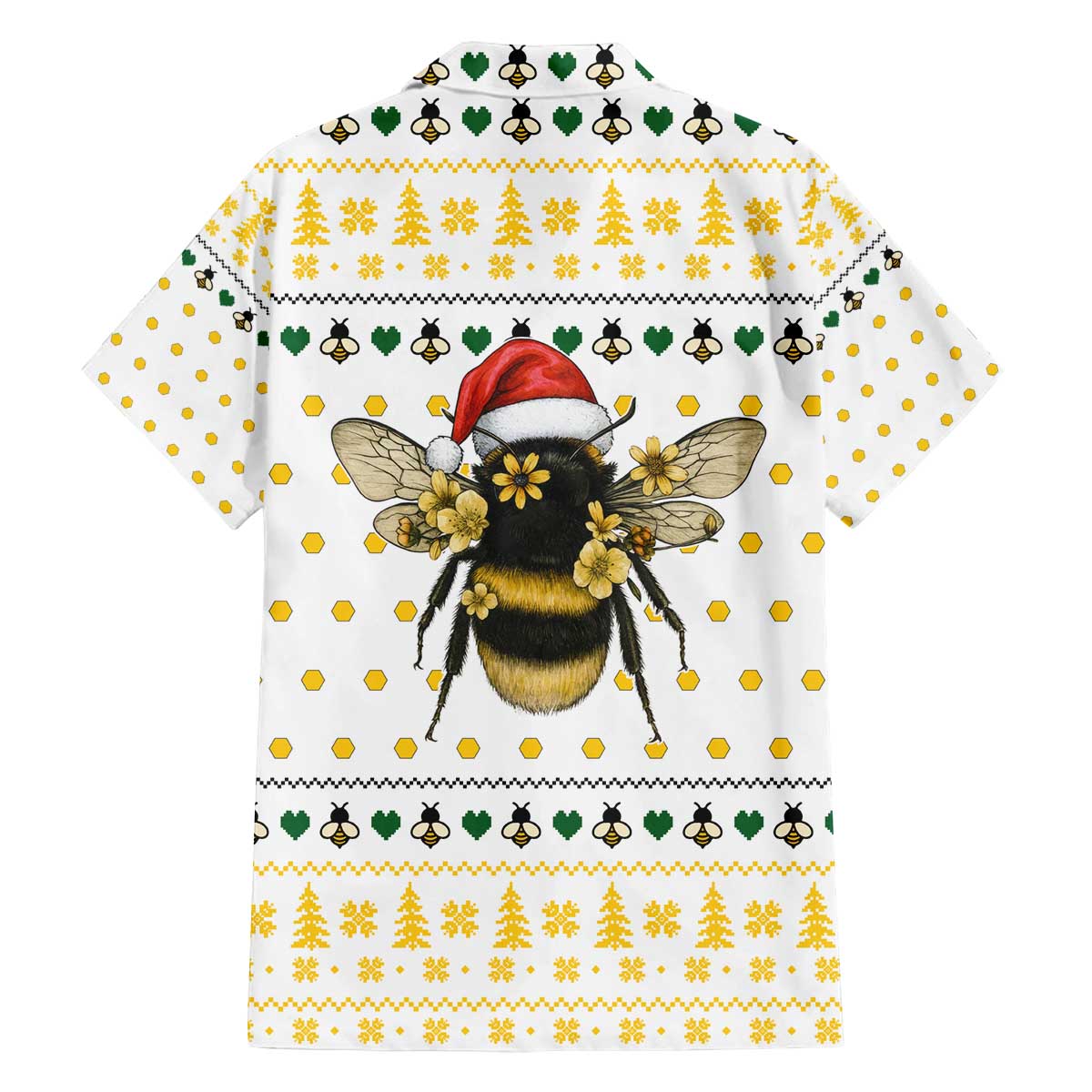 Oh Christmas Bee Bee Christmas Family Matching Off The Shoulder Long Sleeve Dress and Hawaiian Shirt Xmas Holiday Patterns - Wonder Print Shop