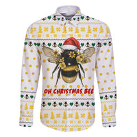 Oh Christmas Bee Bee Christmas Family Matching Off The Shoulder Long Sleeve Dress and Hawaiian Shirt Xmas Holiday Patterns - Wonder Print Shop