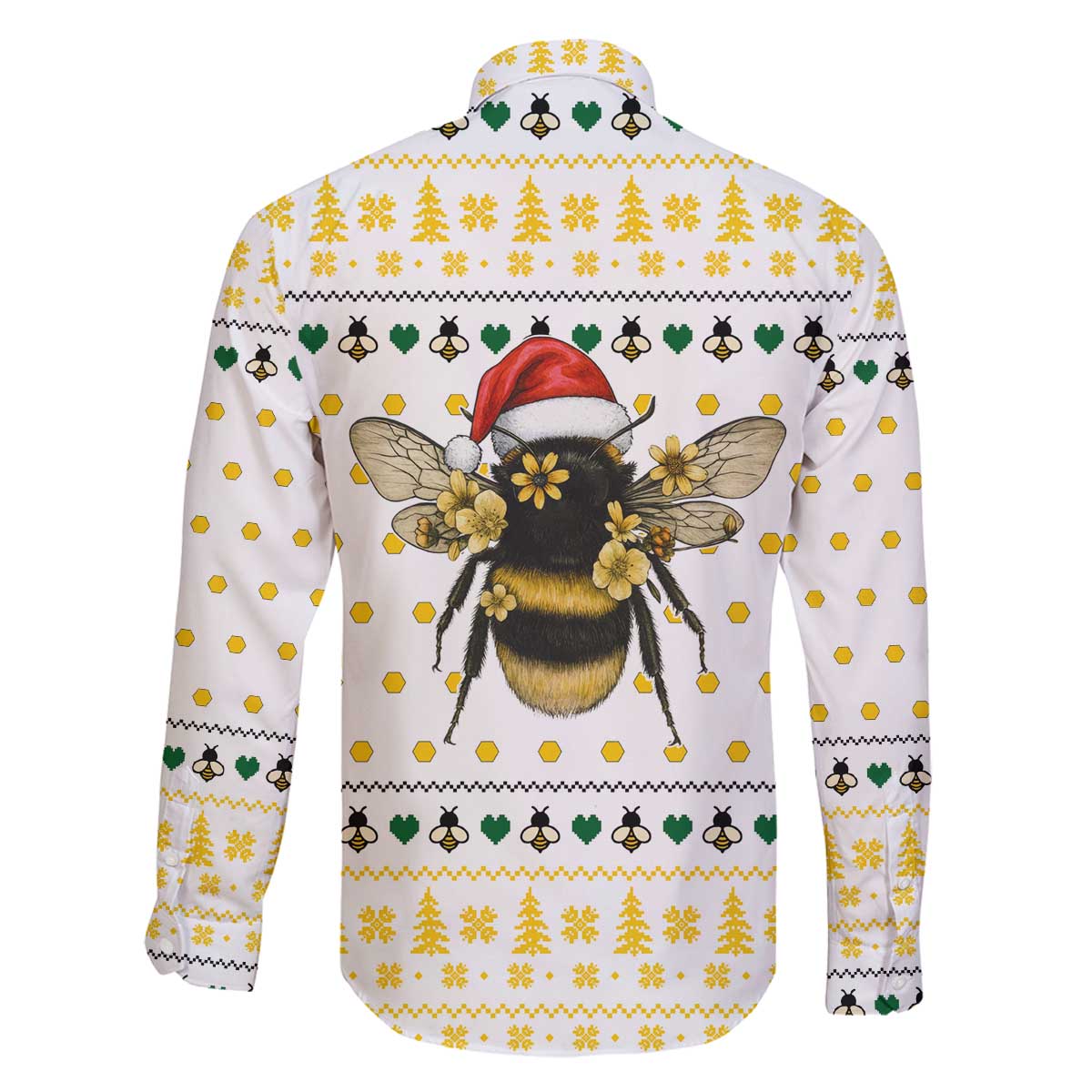 Oh Christmas Bee Bee Christmas Family Matching Off The Shoulder Long Sleeve Dress and Hawaiian Shirt Xmas Holiday Patterns - Wonder Print Shop
