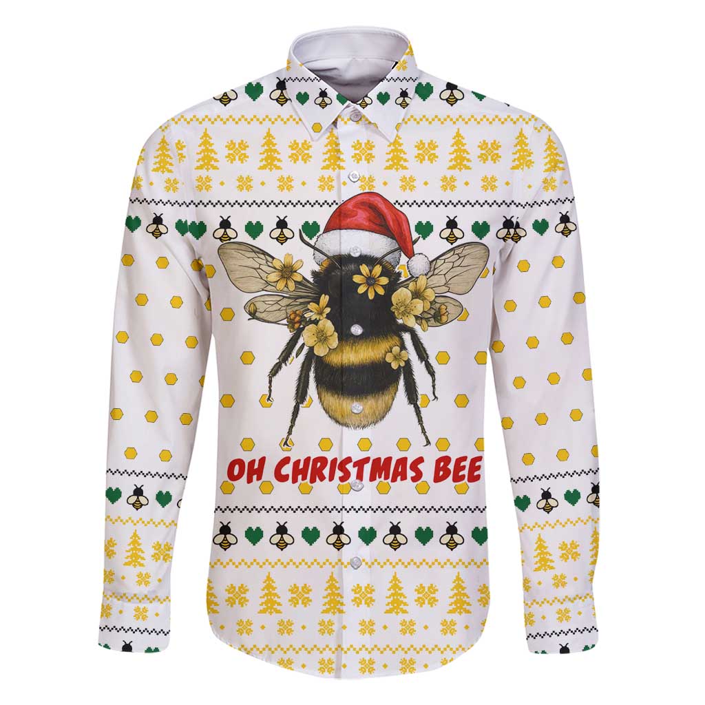 Oh Christmas Bee Bee Christmas Family Matching Off Shoulder Maxi Dress and Hawaiian Shirt Xmas Holiday Patterns - Wonder Print Shop