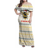 Oh Christmas Bee Bee Christmas Family Matching Off Shoulder Maxi Dress and Hawaiian Shirt Xmas Holiday Patterns - Wonder Print Shop