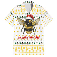 Oh Christmas Bee Bee Christmas Family Matching Off Shoulder Short Dress and Hawaiian Shirt Xmas Holiday Patterns - Wonder Print Shop