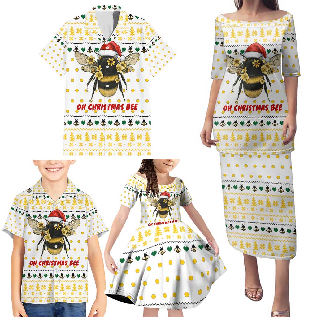 Oh Christmas Bee Bee Christmas Family Matching Puletasi and Hawaiian Shirt Xmas Holiday Patterns - Wonder Print Shop