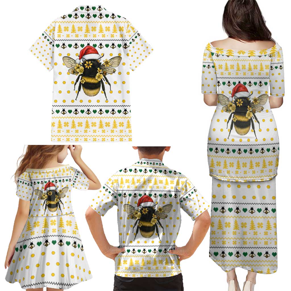 Oh Christmas Bee Bee Christmas Family Matching Puletasi and Hawaiian Shirt Xmas Holiday Patterns - Wonder Print Shop