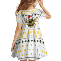 Oh Christmas Bee Bee Christmas Family Matching Short Sleeve Bodycon Dress and Hawaiian Shirt Xmas Holiday Patterns - Wonder Print Shop