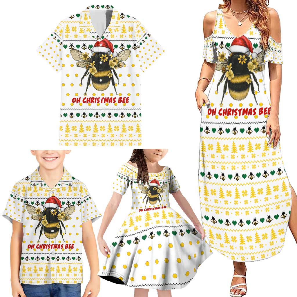 Oh Christmas Bee Bee Christmas Family Matching Summer Maxi Dress and Hawaiian Shirt Xmas Holiday Patterns - Wonder Print Shop