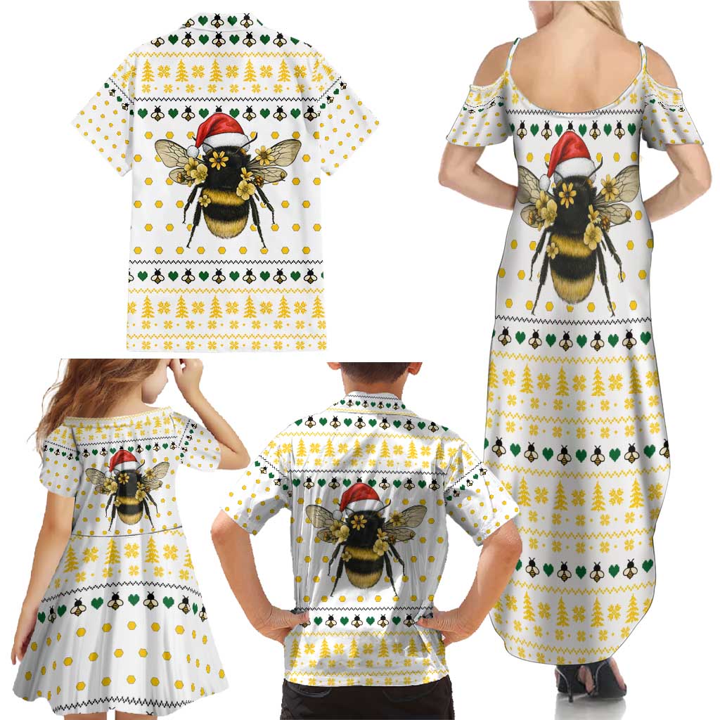 Oh Christmas Bee Bee Christmas Family Matching Summer Maxi Dress and Hawaiian Shirt Xmas Holiday Patterns - Wonder Print Shop