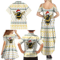 Oh Christmas Bee Bee Christmas Family Matching Summer Maxi Dress and Hawaiian Shirt Xmas Holiday Patterns - Wonder Print Shop