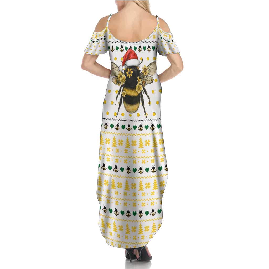 Oh Christmas Bee Bee Christmas Family Matching Summer Maxi Dress and Hawaiian Shirt Xmas Holiday Patterns - Wonder Print Shop