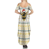 Oh Christmas Bee Bee Christmas Family Matching Summer Maxi Dress and Hawaiian Shirt Xmas Holiday Patterns - Wonder Print Shop