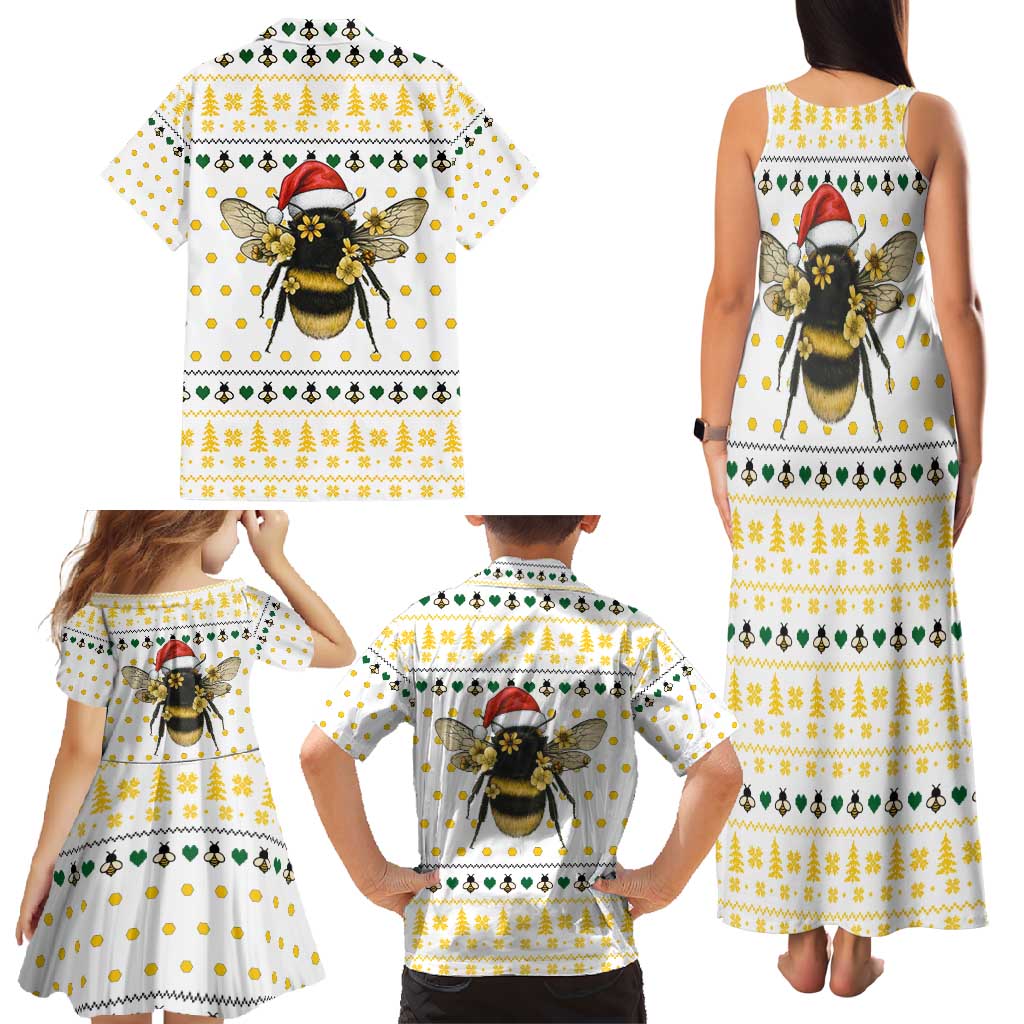 Oh Christmas Bee Bee Christmas Family Matching Tank Maxi Dress and Hawaiian Shirt Xmas Holiday Patterns - Wonder Print Shop