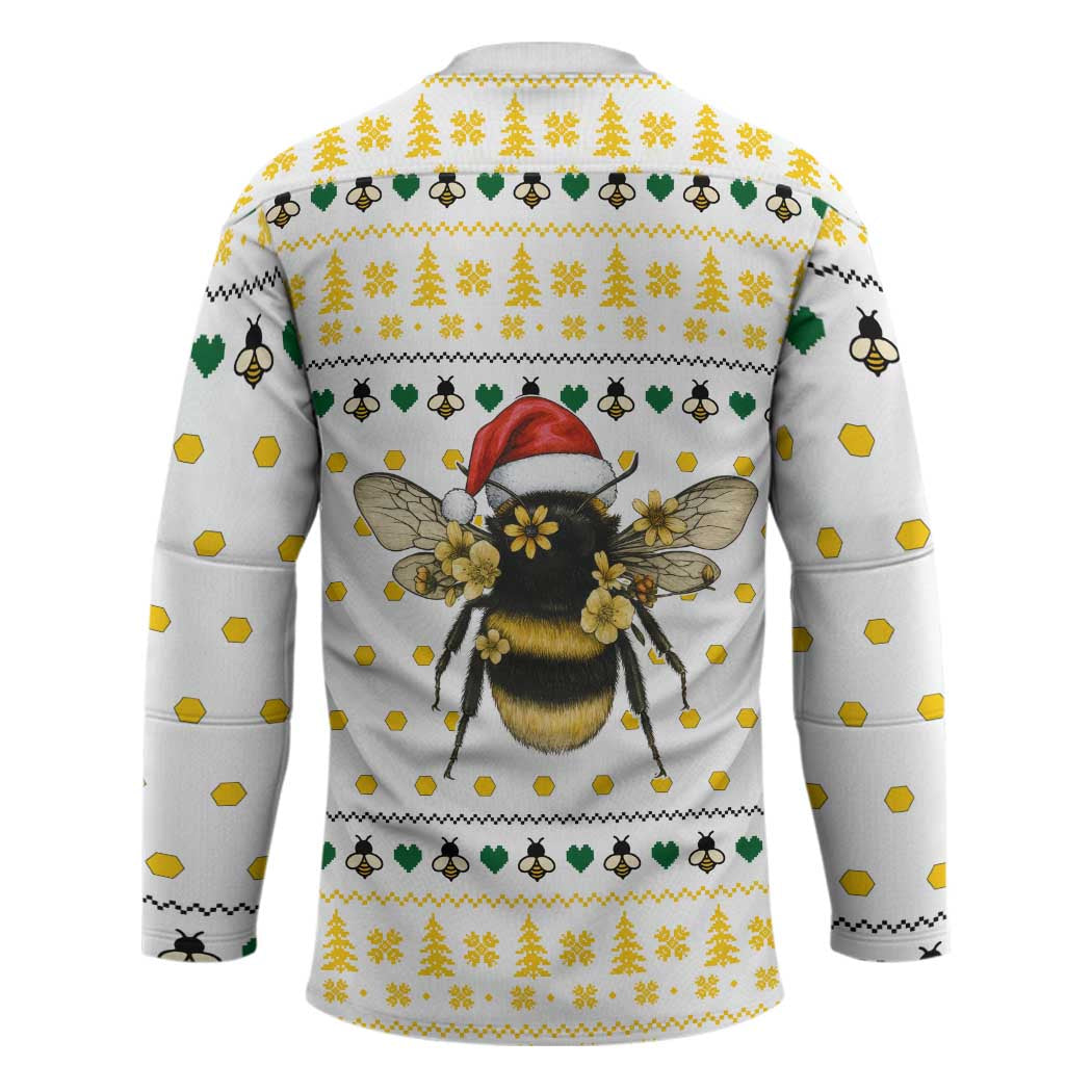 Oh Christmas Bee Bee Christmas Hockey Jersey Xmas Holiday Patterns - Wonder Print Shop